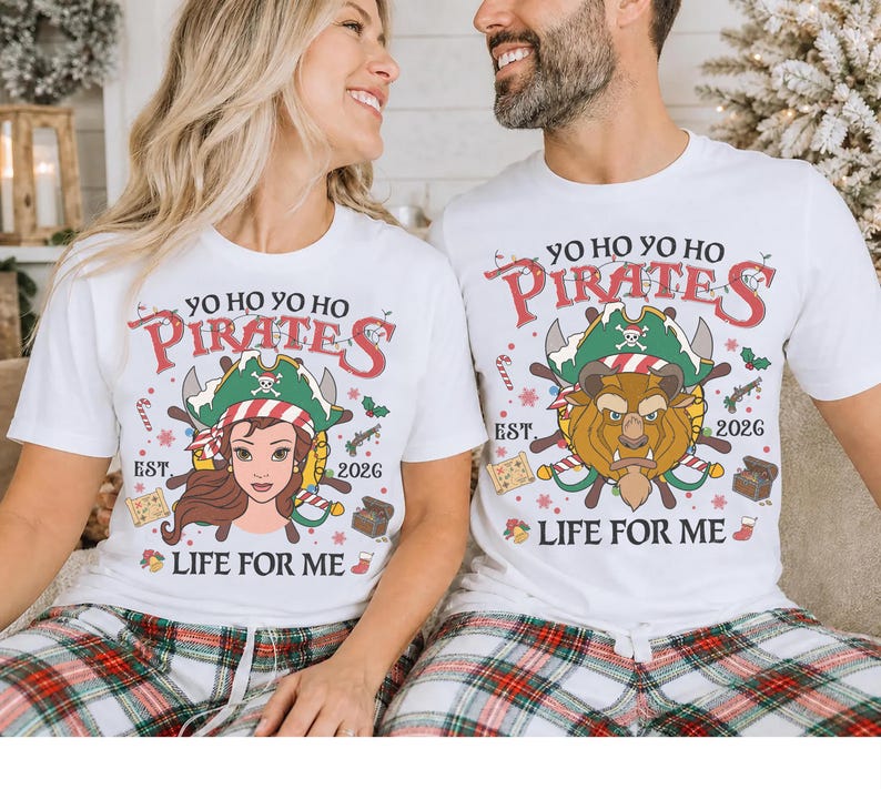 Disney Pirates of the Caribbean Christmas Lights Tee, Mickey & Friends Stitch Chip Dale Star Wars Marvel, Yo Ho A Pirate's Life For Me Shirt