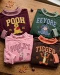Embroidered Pooh & Friends Gingham Applique Mock Neck Sweatshirt, Piglet Eeyore Tigger Crewneck, Disney Inspired Group Shirt