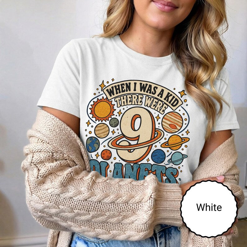 Comfort Colors® Retro 9 Planets Pluto Shirt, Funny Space Tee, When I Was A Kid Tshirt, Astronomy Gift Tee, Solar System Tee, Space Nerd Gift