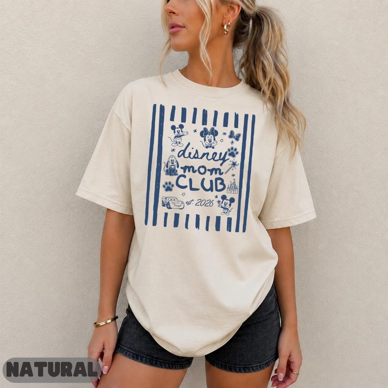 Disney Mom Club Est 2026 Matching Shirt, Mickey Minnie Pluto Graphic Tee, Cute Matching Top, Mom Club Gift Matching Sweatshirt Top