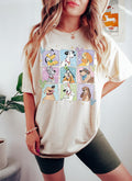 Comfort Colors® Retro Disney Dogs Shirt, Cute Lady Tramp Pluto Dalmatian Tee, Pastel Watercolor Cartoon Dog Lover Gift, Magical Vacation Tee