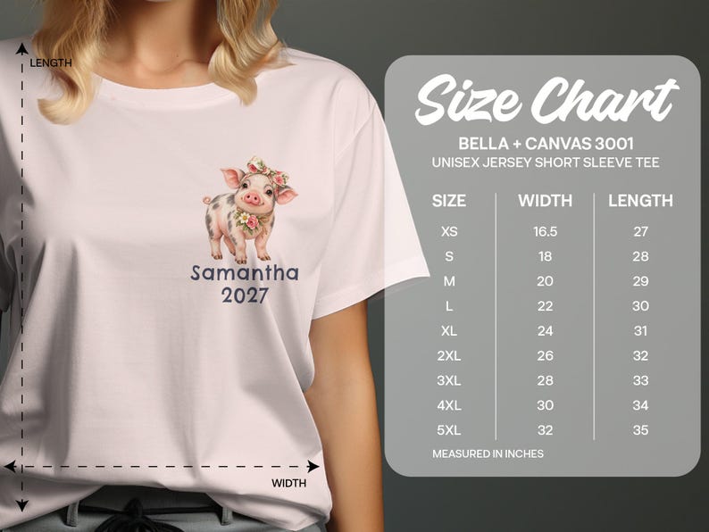 Custom Mini Pig T-Shirt Personalized Floral Piglet Shirt, Cute Farm Animal Sweatshirt, Birthday Gift Long Sleeve Hoodie for Pig Lovers