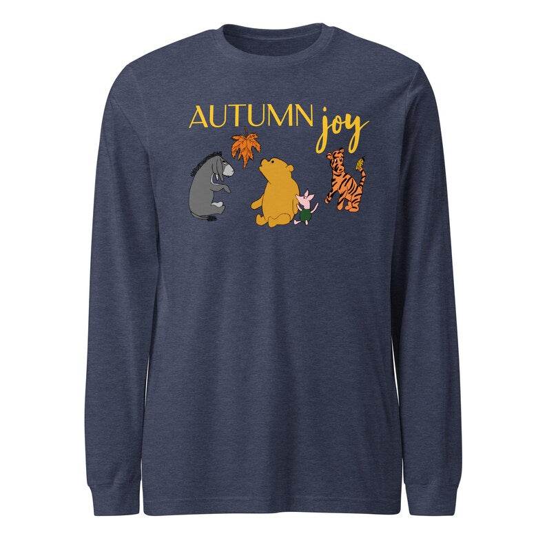 Winnie the Pooh Autumn Joy Long Sleeve Tee, Piglet Eeyore Tigger Fall Shirt