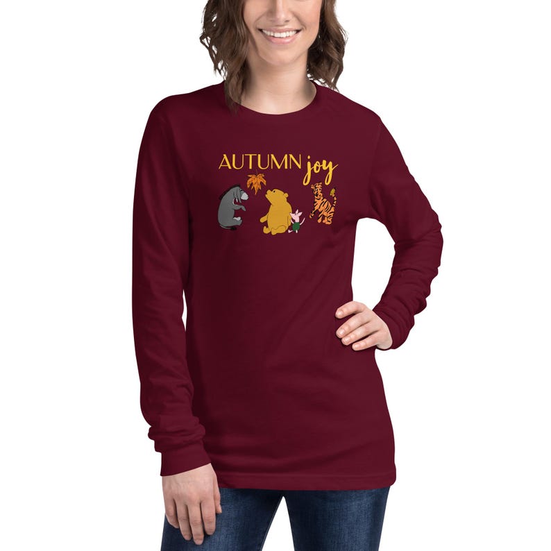 Winnie the Pooh Autumn Joy Long Sleeve Tee, Piglet Eeyore Tigger Fall Shirt