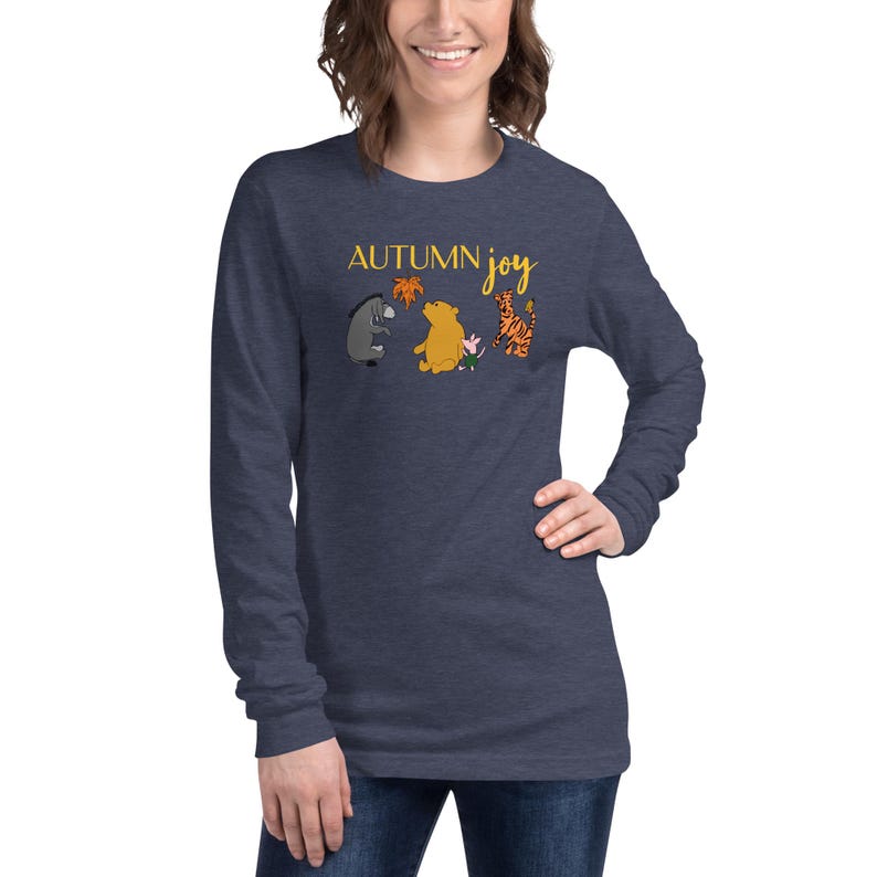 Winnie the Pooh Autumn Joy Long Sleeve Tee, Piglet Eeyore Tigger Fall Shirt