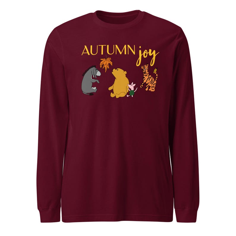 Winnie the Pooh Autumn Joy Long Sleeve Tee, Piglet Eeyore Tigger Fall Shirt