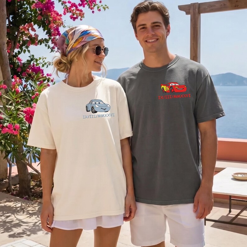 Embroidered Stitch Angel Couple Shirt, Custom Disney Family Matching Tee Gift