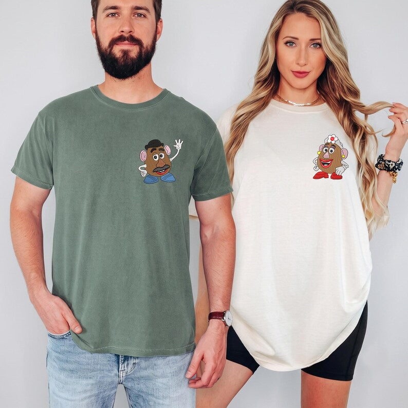 Embroidered Stitch Angel Couple Shirt, Custom Disney Family Matching Tee Gift