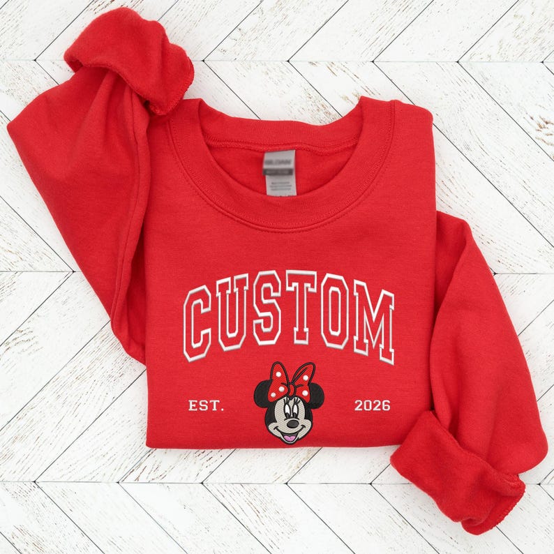 Embroidered Stitch Angel Sweatshirt, Custom Kids Disneyland Trip Crewneck Gift