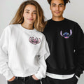 Custom Stitch Angel Couple Sweatshirt, Disney Family Name Pocket Crewneck Gift