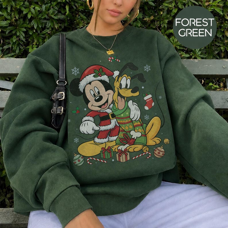 Vintage Mickey Pluto Christmas Shirt, Retro Disney Best Friends Holiday Shirt, Disneyland Family Matching Christmas Vacation Trip Shirt 2026