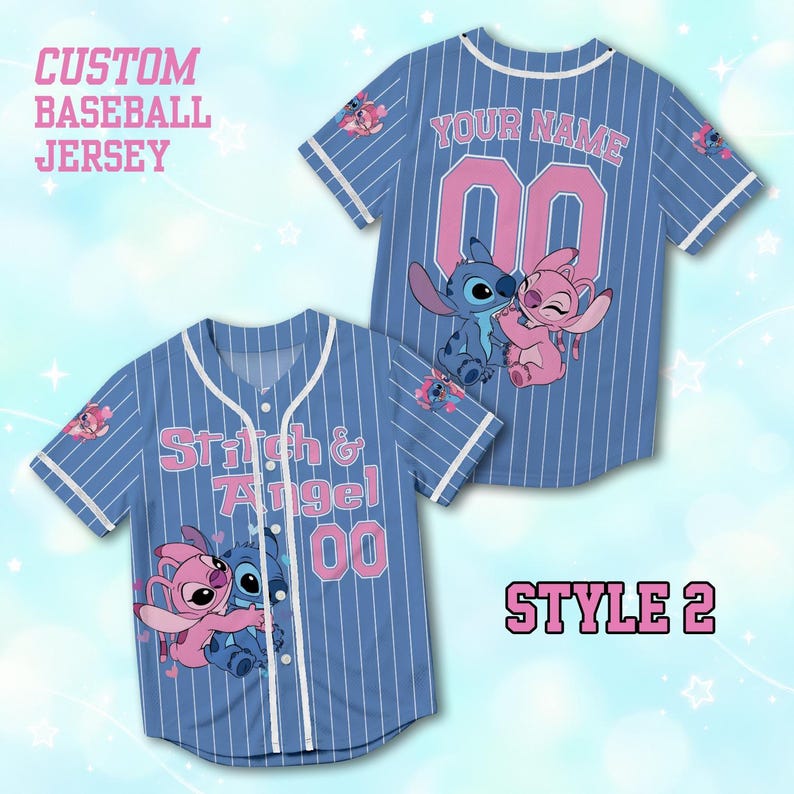 Blue Alien Pink Alien Baseball Jersey, Custom Couple Jersey, Personalized Matching Jersey, Anniversary Birthday Gift