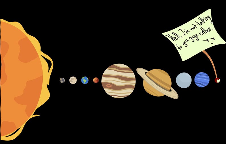 Funny Solar System Shirt, Pluto Meme Tee, Astronomy Gift, Geeky Space Shirt, Outer Science Apparel, Cute Planet T-Shirt, Unisex Cotton Tee