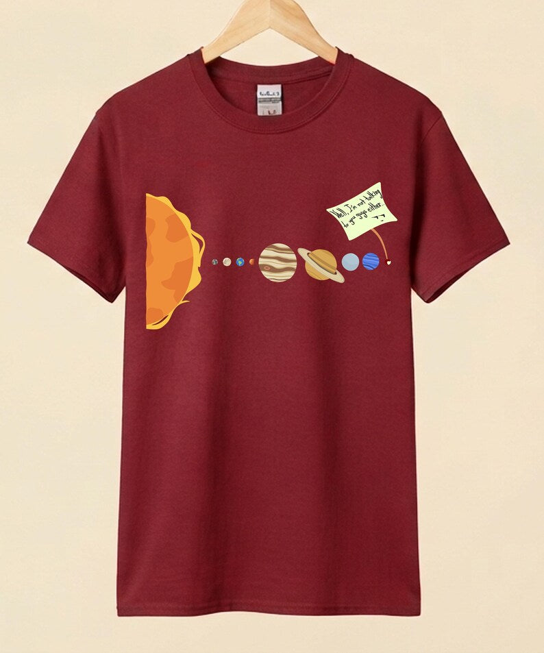 Funny Solar System Shirt, Pluto Meme Tee, Astronomy Gift, Geeky Space Shirt, Outer Science Apparel, Cute Planet T-Shirt, Unisex Cotton Tee