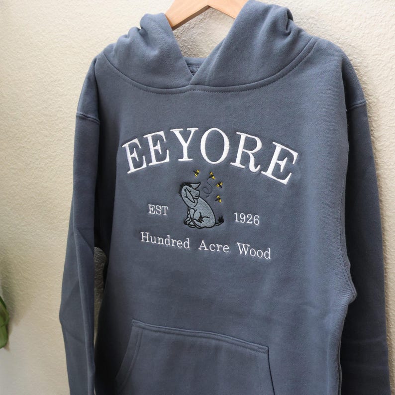 Kids Piglet Hoodie, Embroidered Classic Storybook Youth Sweatshirt