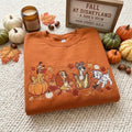 Disney Dogs Halloween Embroidered Sweatshirt, Pluto Lady Tramp Patch Autumn Pumpkin Shirt, Spooky Fall Theme Park Trip Outfit