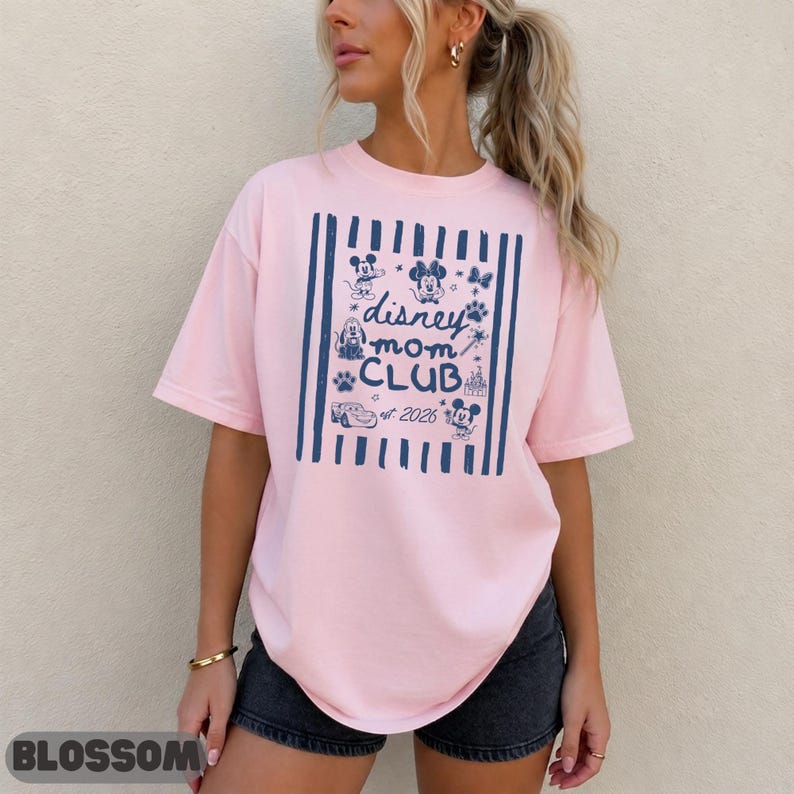 Disney Mom Club Est 2026 Matching Shirt, Mickey Minnie Pluto Graphic Tee, Cute Matching Top, Mom Club Gift Matching Sweatshirt Top
