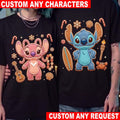 Stitch and Angel Gingerbread Christmas Couple T-Shirt, Lilo & Stitch Holiday Tee, Disney Christmas Shirt, Cute Gift for Kids