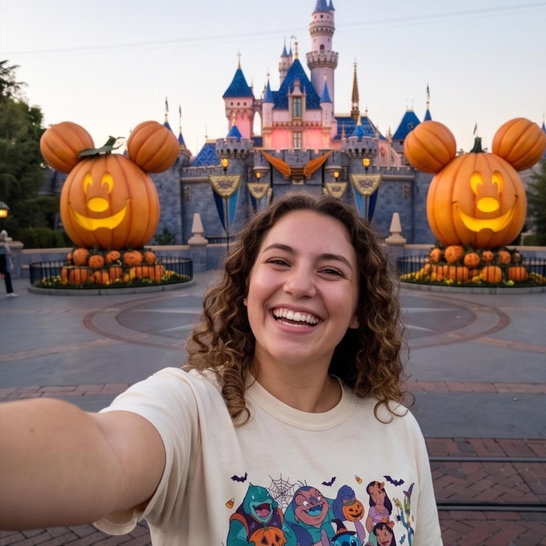 Lilo & Stitch Halloween Shirt, Disney T-Shirt, Stitch Lilo Angel Halloween Tee, Cute Pumpkin Shirt, Halloween Gift for Kids, Disney Gift