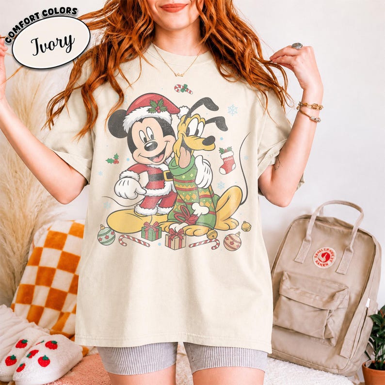 Vintage Mickey Pluto Christmas Shirt, Retro Disney Best Friends Holiday Shirt, Disneyland Family Matching Christmas Vacation Trip Shirt 2026