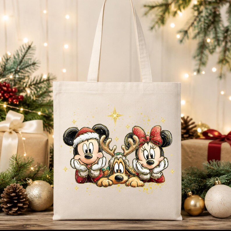 Disney Christmas Shirt, Mickey Minnie and Pluto Holiday Tee, Vintage Magical Character Short Sleeve Shirt, Family Vacation Gift