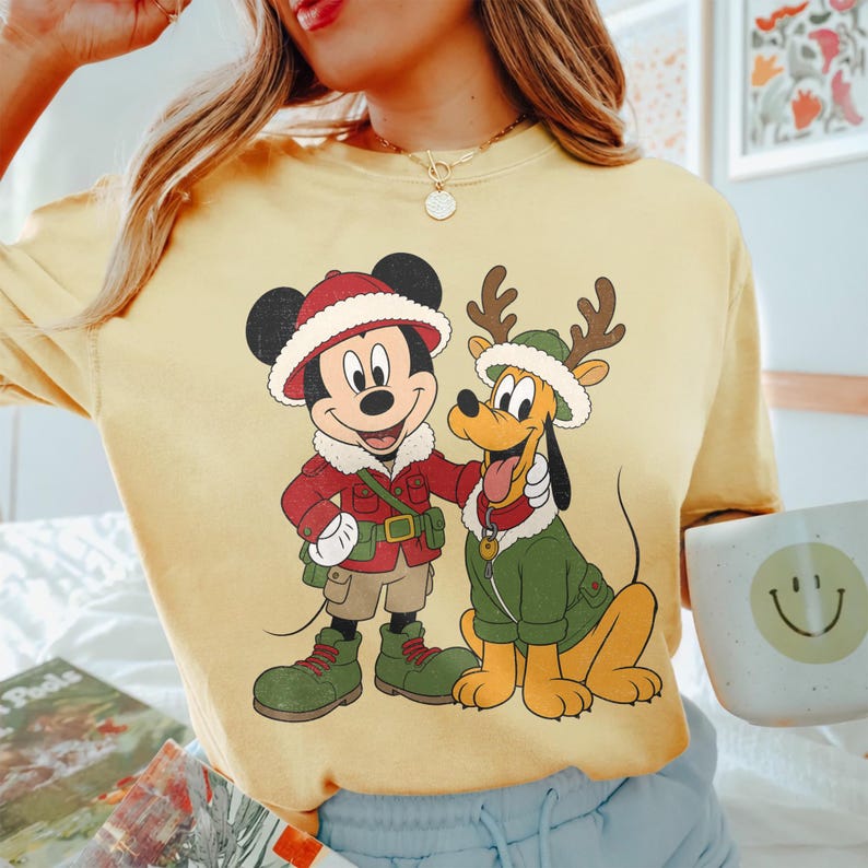Comfort Colors Mickey and Pluto Safari Leopard Christmas product image 8