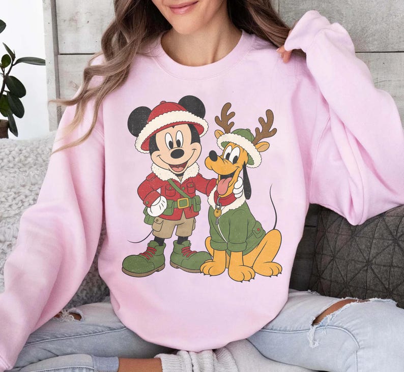 Comfort Colors Mickey and Pluto Safari Leopard Christmas product image 9