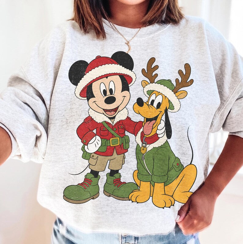 Comfort Colors Mickey and Pluto Safari Leopard Christmas product image 10