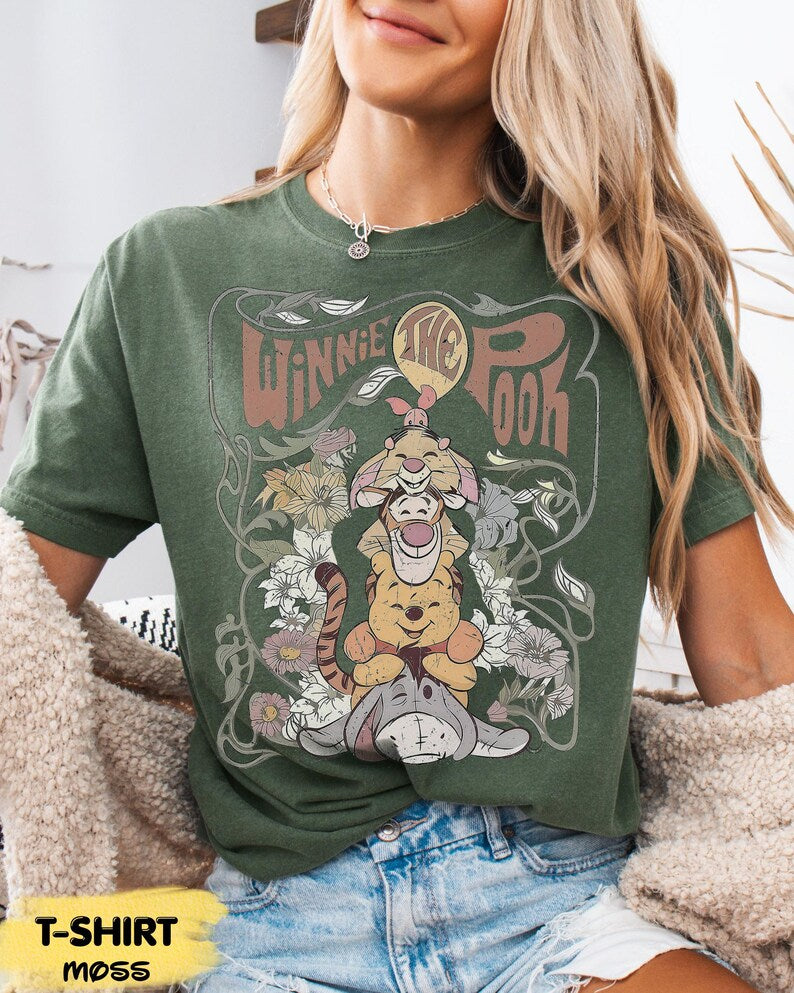 Comfort Colors® Vintage Pooh Boxy Tee, Pooh Bear Boxy Tee, Magic Kingdom Family Vacation 2026 Tank top, WDW Disneyland Trip Shirt