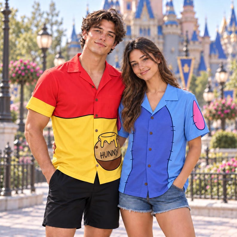 Winnie The Pooh Hawaiian Shirt, Tigger Eeyore Piglet Rabbit Button Up, Disney Vacation Button Down Shirt, Magic Disneybound Park Outfits Tee