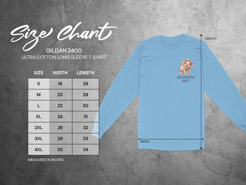 Custom Mini Pig T-Shirt Personalized Floral Piglet Shirt, Cute Farm Animal Sweatshirt, Birthday Gift Long Sleeve Hoodie for Pig Lovers