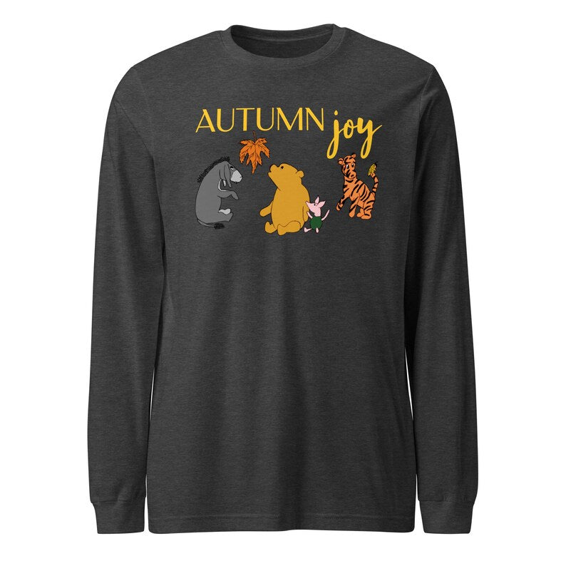 Winnie the Pooh Autumn Joy Long Sleeve Tee, Piglet Eeyore Tigger Fall Shirt