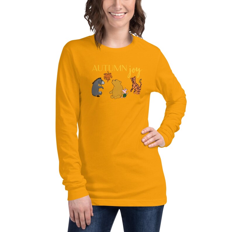 Winnie the Pooh Autumn Joy Long Sleeve Tee, Piglet Eeyore Tigger Fall Shirt