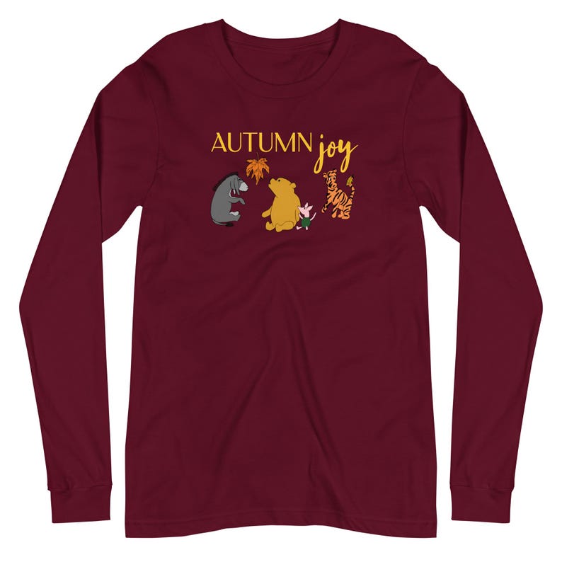 Winnie the Pooh Autumn Joy Long Sleeve Tee, Piglet Eeyore Tigger Fall Shirt