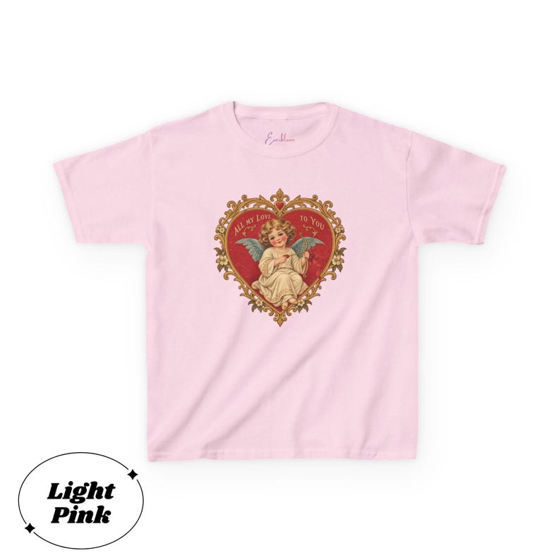 Vintage Cherub Baby Tee, Angel Heart Graphic Shirt, Y2K Cupid T Shirt, Romantic Valentine Top, Retro Love Shirt, 90s Baby Tee, Youth Size