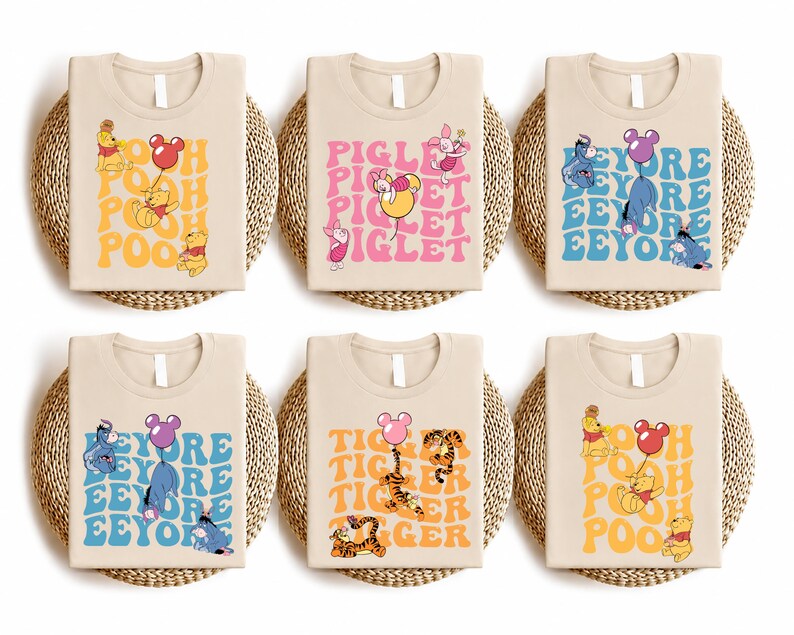Custom Disney Family Trip T-Shirt, Disneyland Paris 26 , Tiger, Piglet, Encore, Pooh, Storybook Magic, Disney World, Toy Story, PIG04