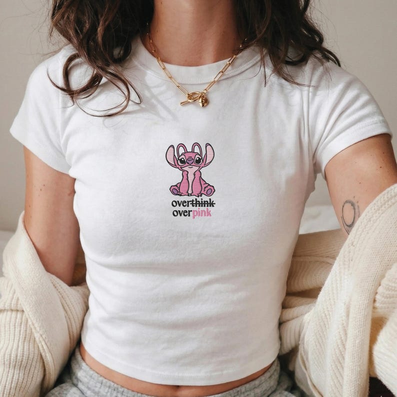 Embroidered Overthink Disney Angel Tank Top, Funny product image 3