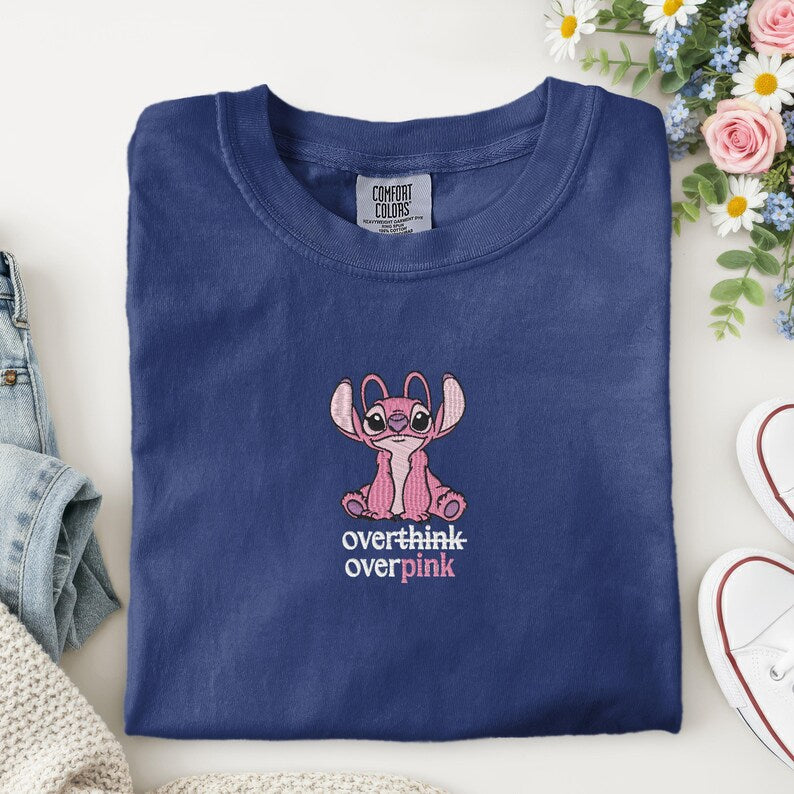 Embroidered Overthink Disney Angel Tank Top, Funny product image 6