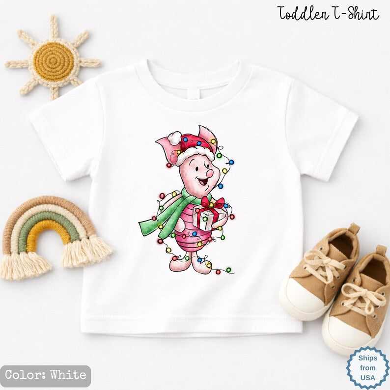 Winnie the Pooh Characters Christmas Shirt,The Pooh Eeyore Tigger Piglet Family Matching Christmas Tee,Disney Christmas Party Shirt,Xmas Tee