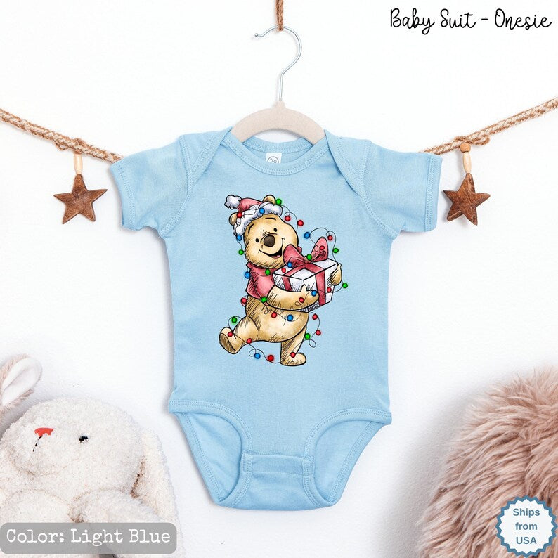 Winnie the Pooh Characters Christmas Shirt,The Pooh Eeyore Tigger Piglet Family Matching Christmas Tee,Disney Christmas Party Shirt,Xmas Tee