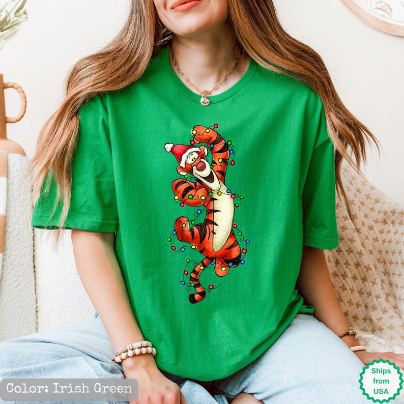 Winnie the Pooh Characters Christmas Shirt,The Pooh Eeyore Tigger Piglet Family Matching Christmas Tee,Disney Christmas Party Shirt,Xmas Tee
