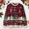 Vintage Disney Christmas Sweater, Mickey Minnie Reindeer Pluto Holiday Knit Sweatshirt, Castle Monorail Train Xmas Party Jumper