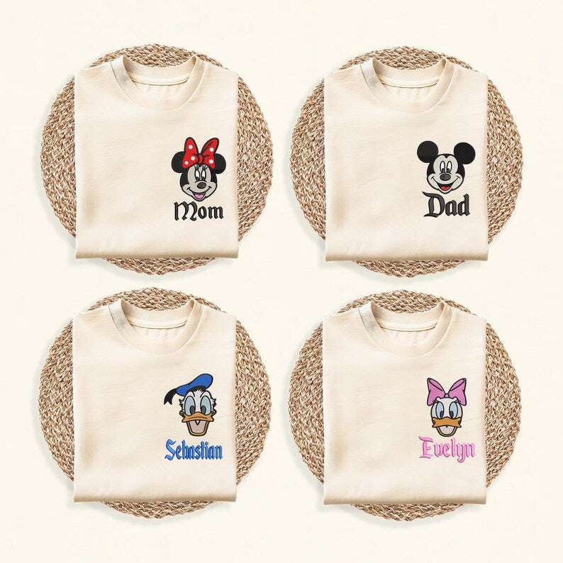 Embroidered Stitch Angel Couple Shirt, Custom Disney Family Matching Tee Gift
