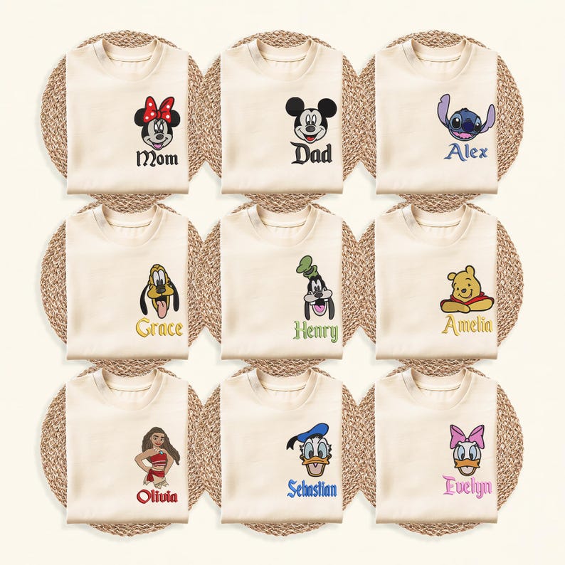 Embroidered Stitch Angel Couple Shirt, Custom Disney Family Matching Tee Gift