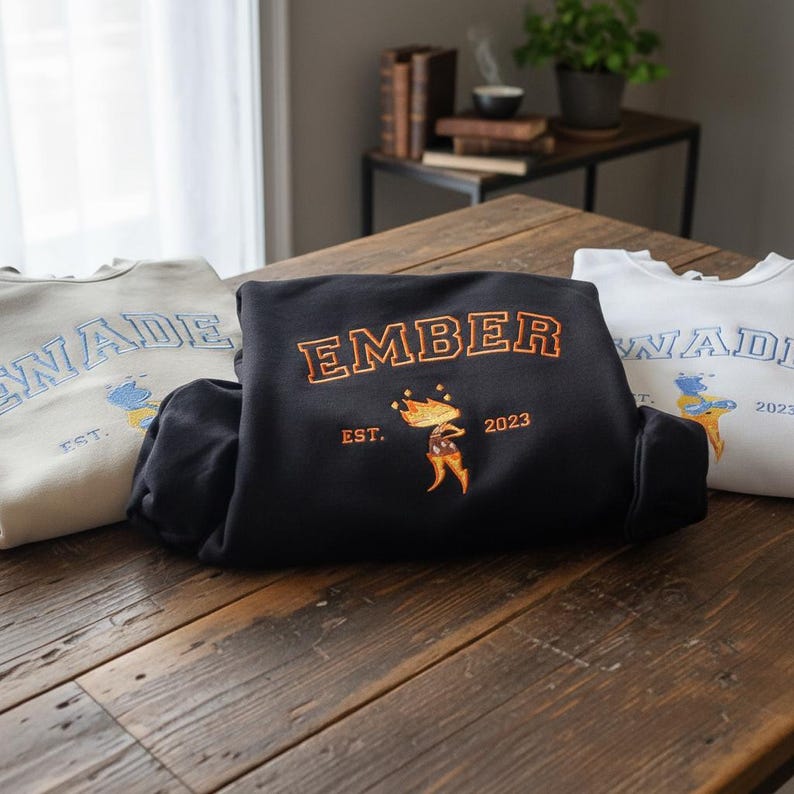Embroidered Stitch Angel Sweatshirt, Custom Kids Disneyland Trip Crewneck Gift
