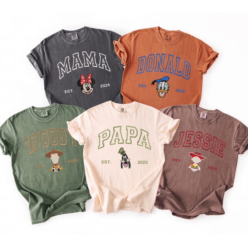 Embroidered Stitch Angel Couple Shirt, Custom Comfort Colors Disney Trip Tee