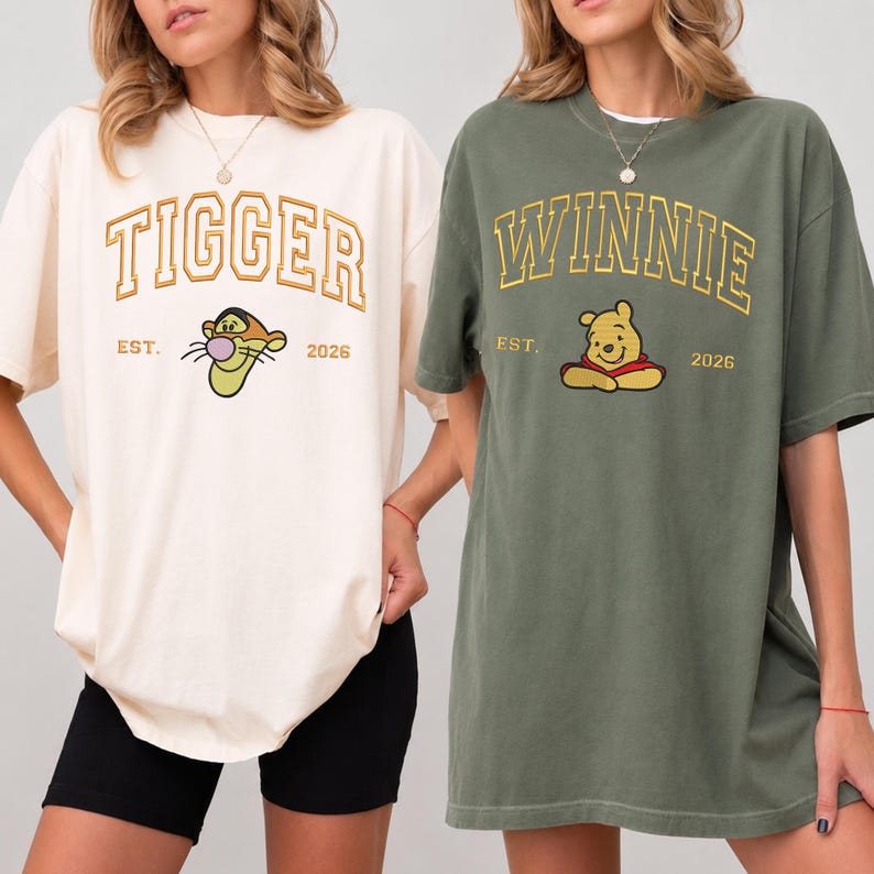 Embroidered Stitch Angel Couple Shirt, Custom Comfort Colors Disney Trip Tee