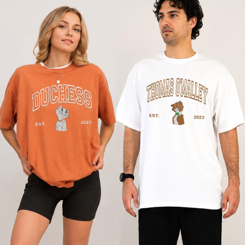 Embroidered Stitch Angel Couple Shirt, Custom Comfort Colors Disney Trip Tee