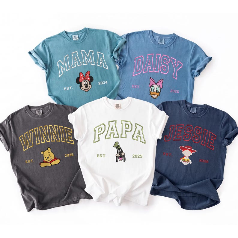 Embroidered Stitch Angel Couple Shirt, Custom Comfort Colors Disney Trip Tee