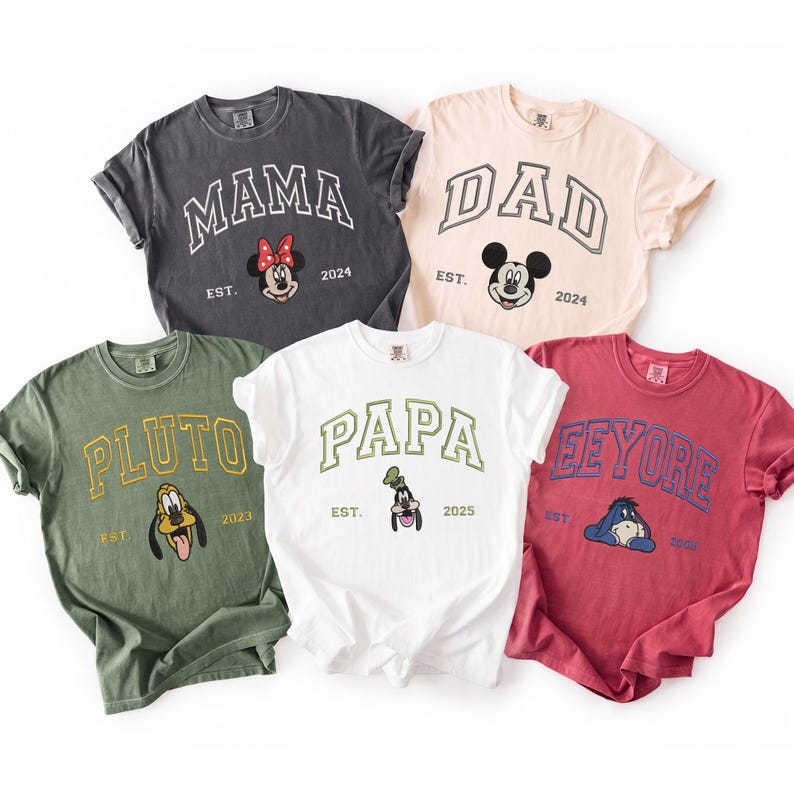 Embroidered Stitch Angel Couple Shirt, Custom Comfort Colors Disney Trip Tee